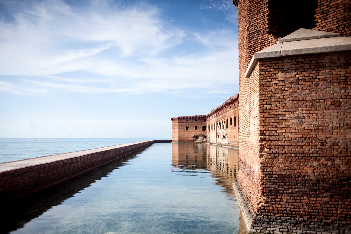 A view of Fort Jefferson from the moat all.