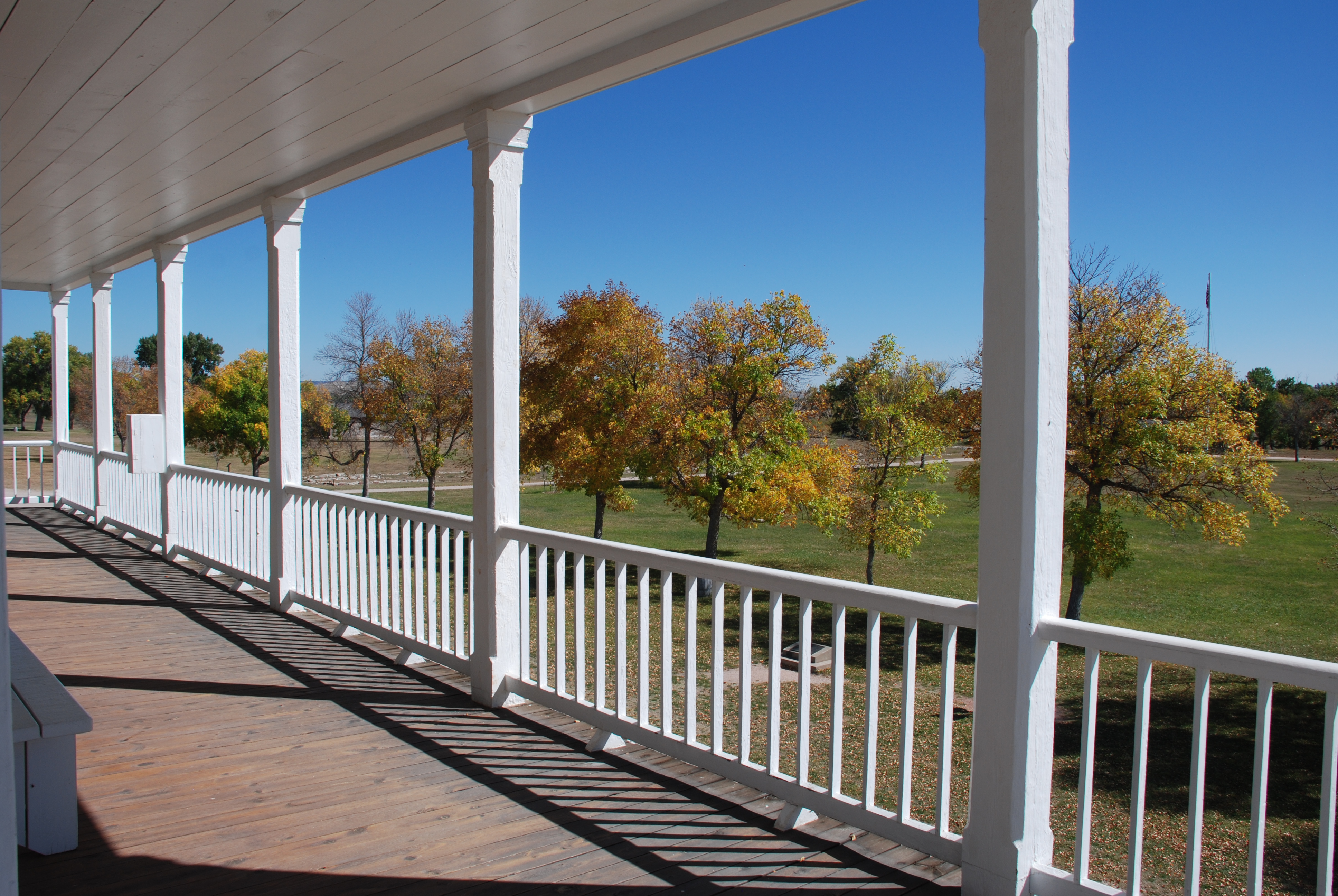 View of the parade ground from the porch of 