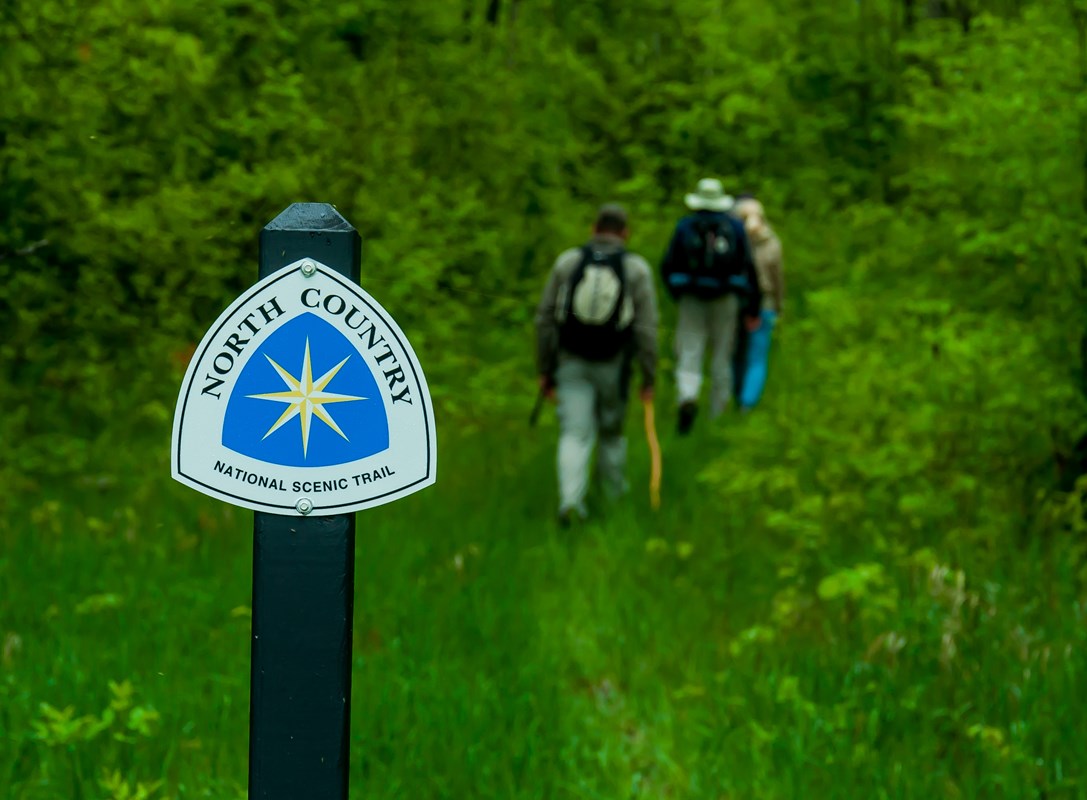 Hiking on trail