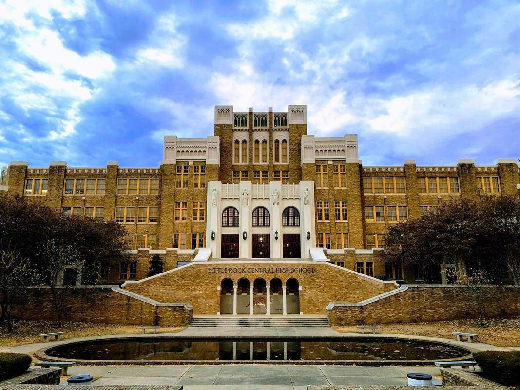 The front facade of Little Rock Central High School 