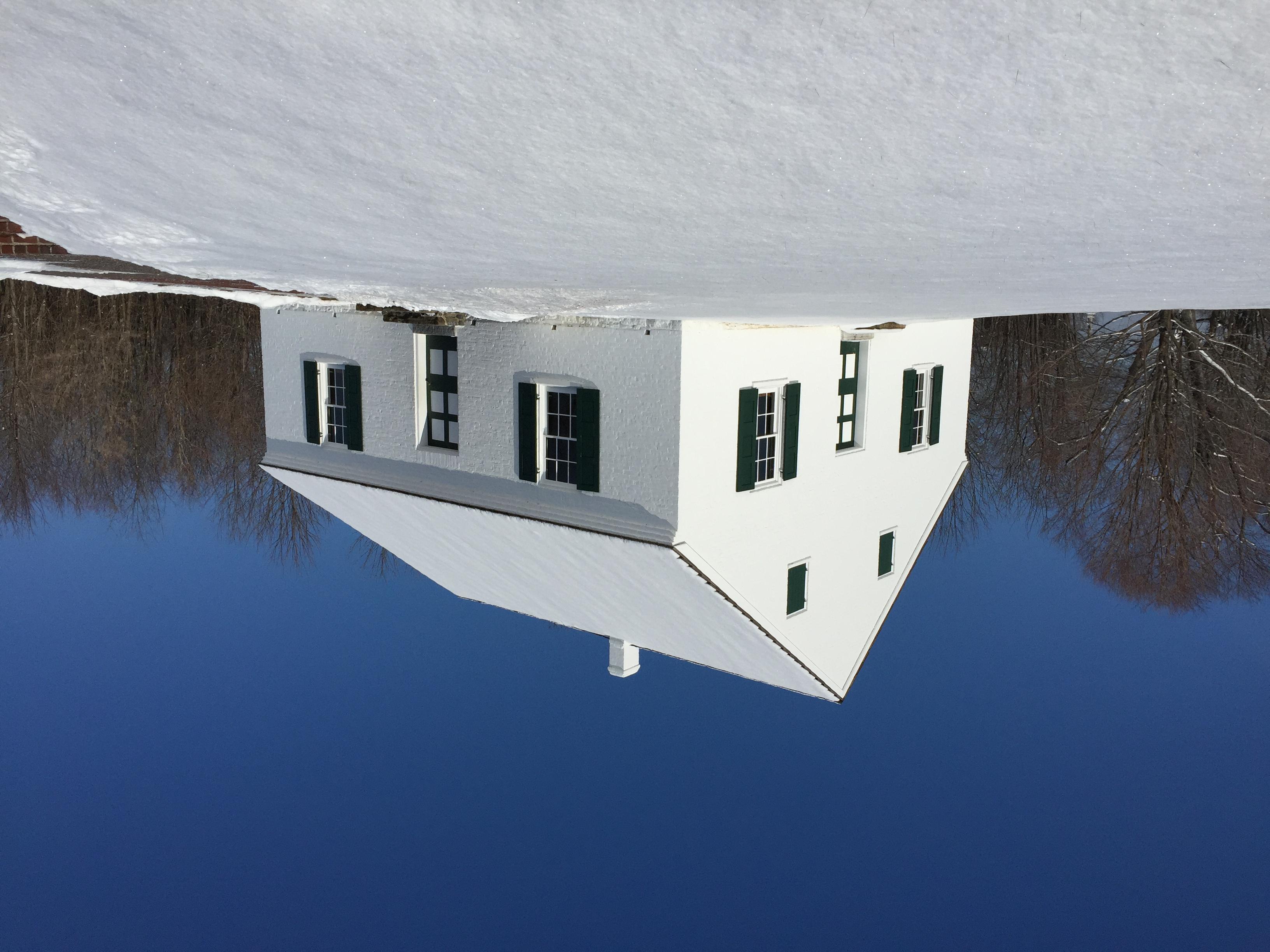 one room house covered in snow