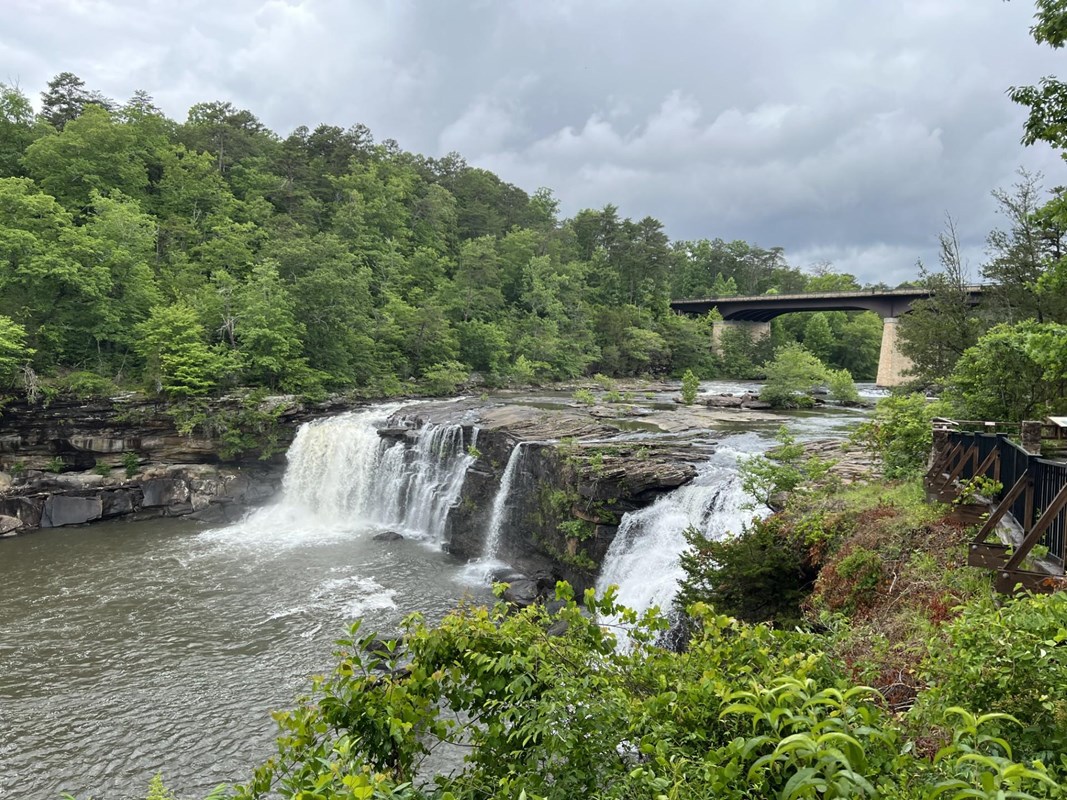 Little River Falls in the Spring, located on AL Hwy 35