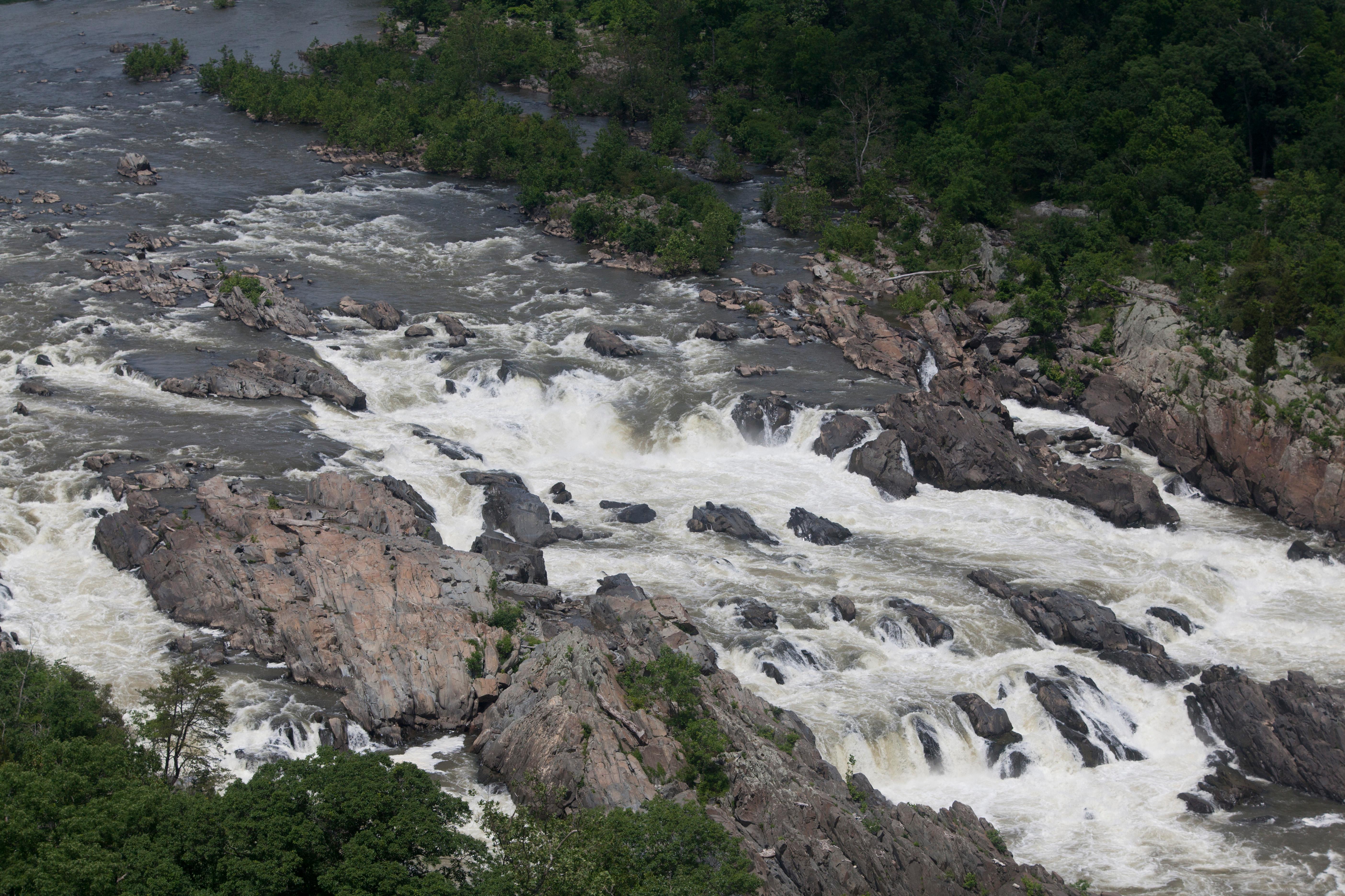 An aerial shot of the Great Falls.