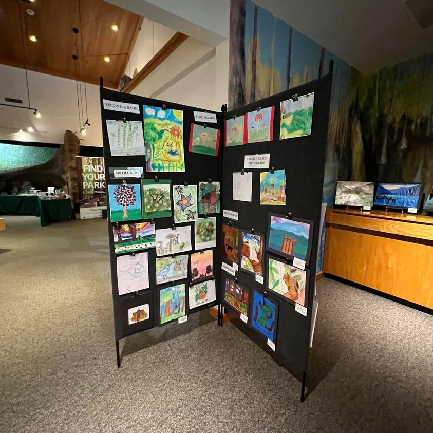 Entries displayed in a visitor center