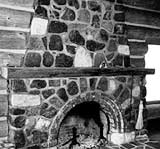 This is an image of the reconstructed livingroom fireplace. 1995. Photo: David Wark.