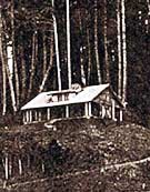 This is a detail image of the log house in July, 1913. Photo: Courtesy, Harriet Drake.