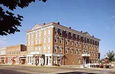 This is an image of the St. James hotel and other historic buildings in downtown Red Wing, Minnesota's local historic district. Photo: Courtesy, CVB, Red Wing.