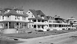 This is an image of a row of beach houses in Cape May Historic District, New Jersey. Photo: HABS Collection, NPS.