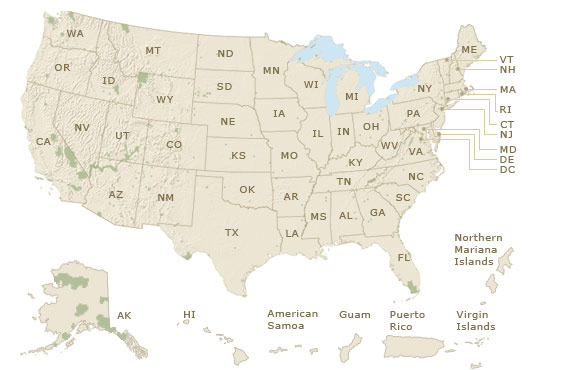 Map Of Us National Parks And Monuments Find a Park (U.S. National Park Service)