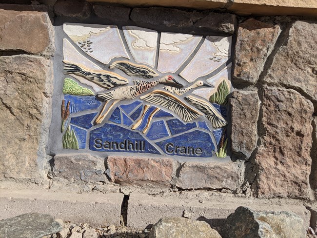 Mosaic of a Sandhill Crane