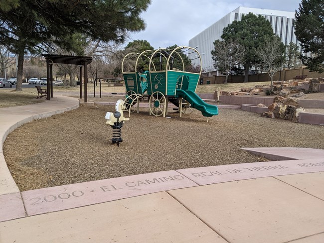 Wagon shaped playground