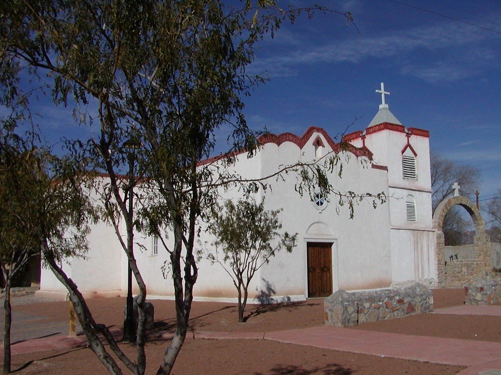 image of a white catholic church