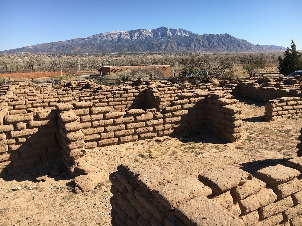 image of ruins of walls and mountains in the back