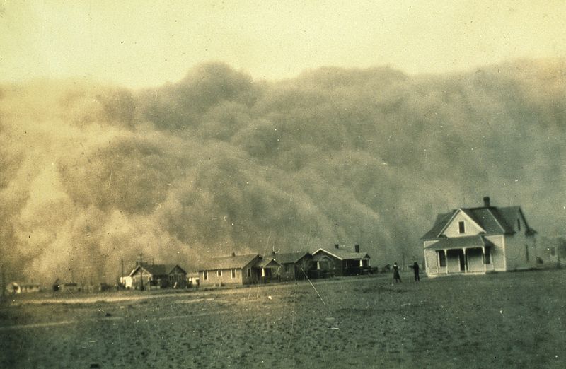House caught in a dust storm.