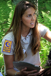 A female Student Conservation Association worker.