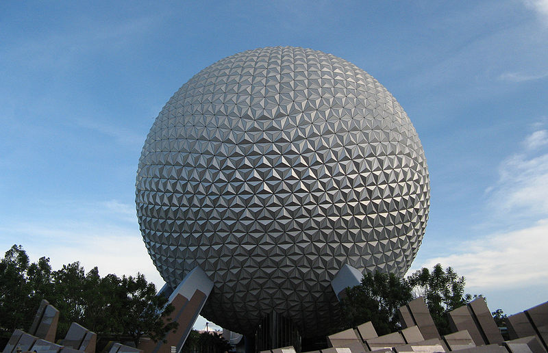 Spaceship Earth structure in Epcot at Walt Disney Resort.