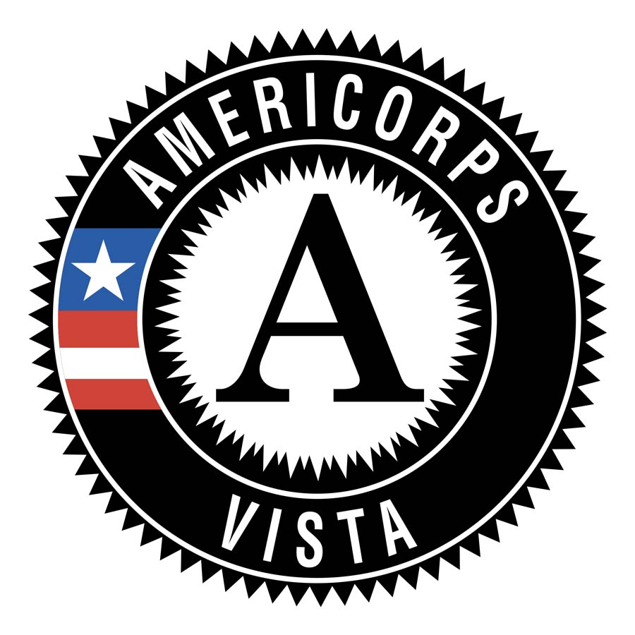 The AmeriCorps seal: a large capital A inside a black circular ribbon.