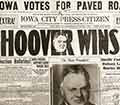 Newspaper reading: Hoover Wins.