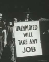 Image of a 'unemployed will take any job' sign