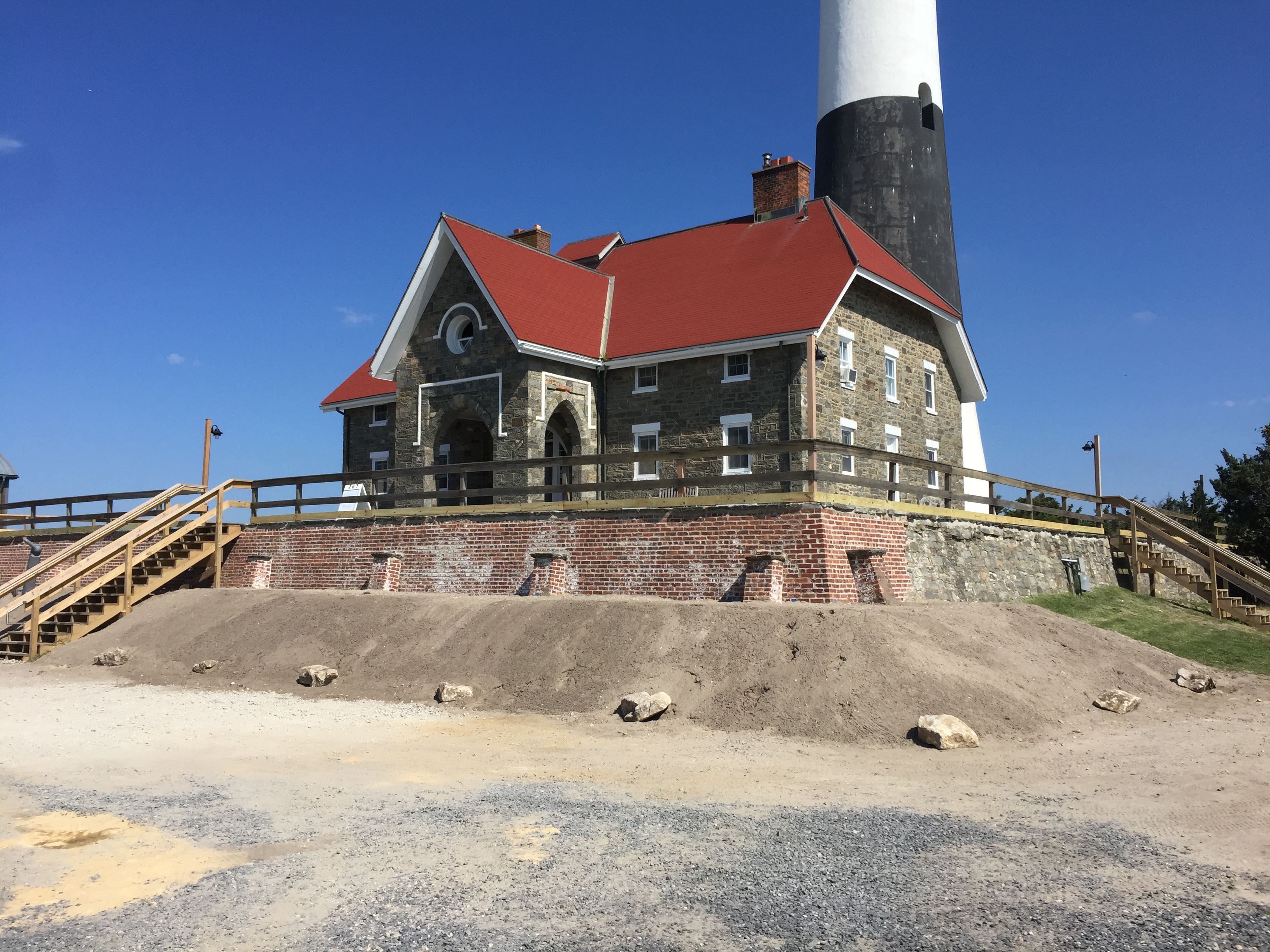 Historic lighthouse, keepers quarters and terrace.