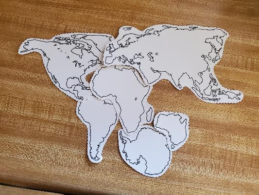 pangea puzzle with fossils