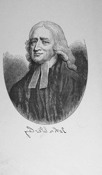 Black and white sketch of Charles Wesley.