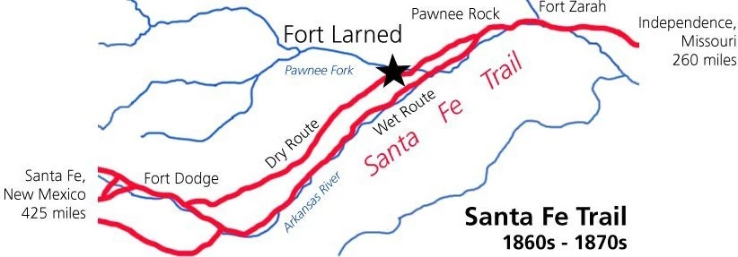 SFT Map2 Simple map of the Santa Fe Trail.