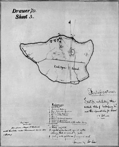 Robert E. Lee's drawing of Cockspur Island
