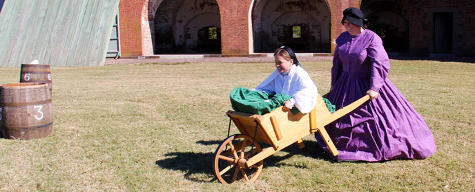 Wheel Barrow Race at Fort Pulaski