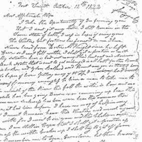 detail of handwritten letter from Kramer to his wife