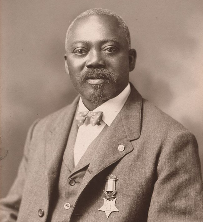 Photograph of William Carney with Medal of Honor