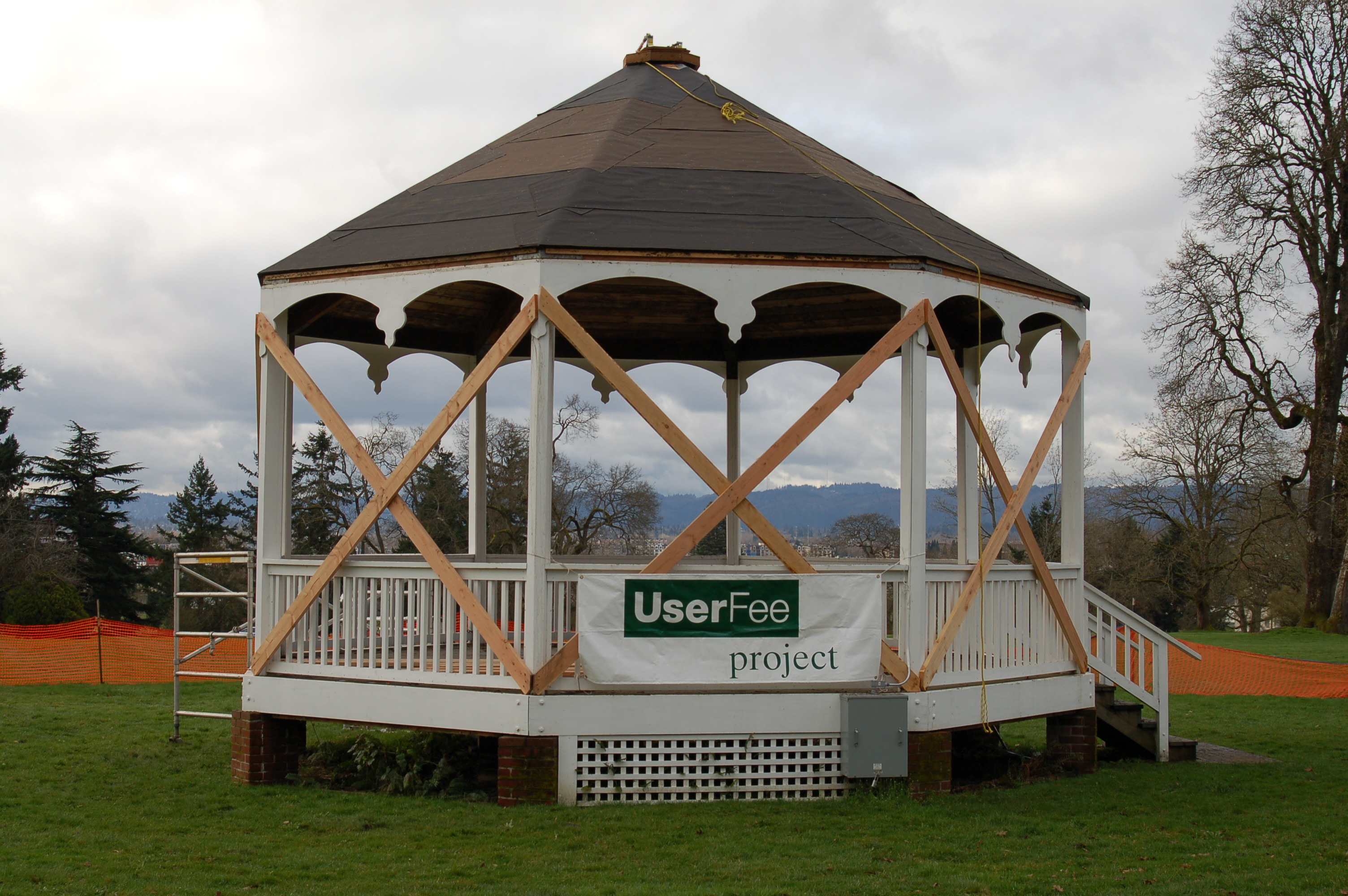 Bandstand under construction