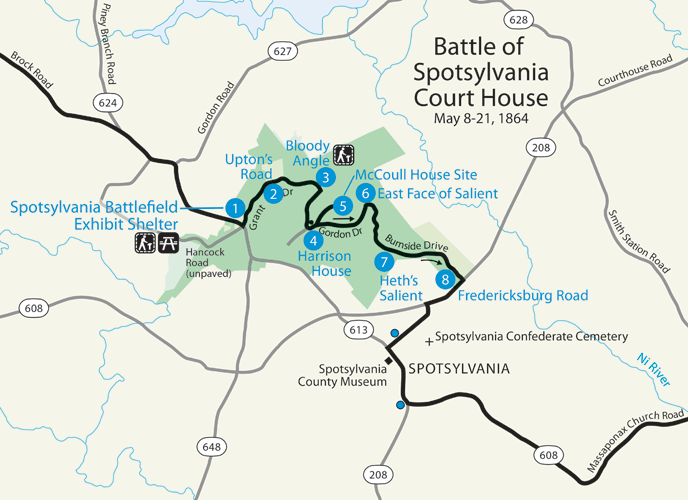 Spotsylvania Battlefield Driving Tour Map