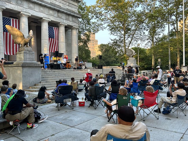 Image of crowd enjoying a jazz concert.