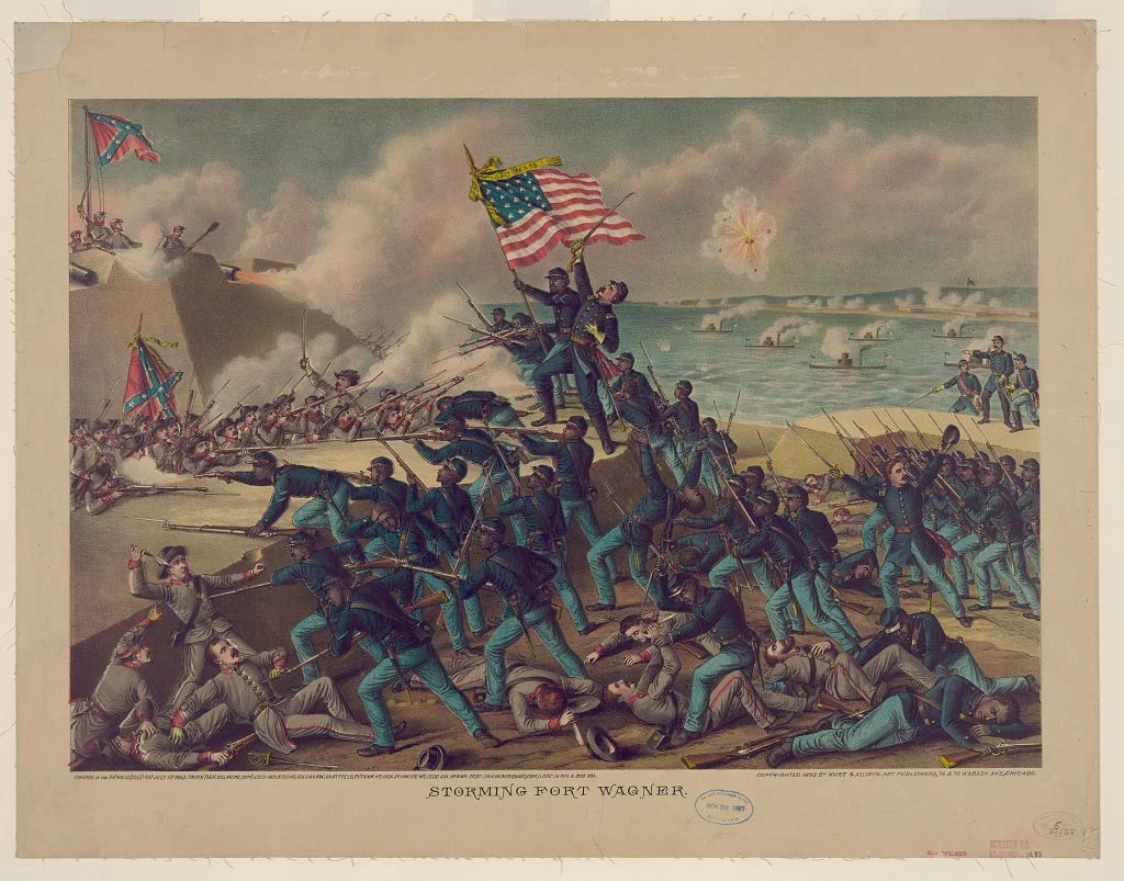 Kurz and Allison Fort Wagner Library of Congress Lithograph of the Attack on Fort Wagner by Kurz and Alison, Library of Congress