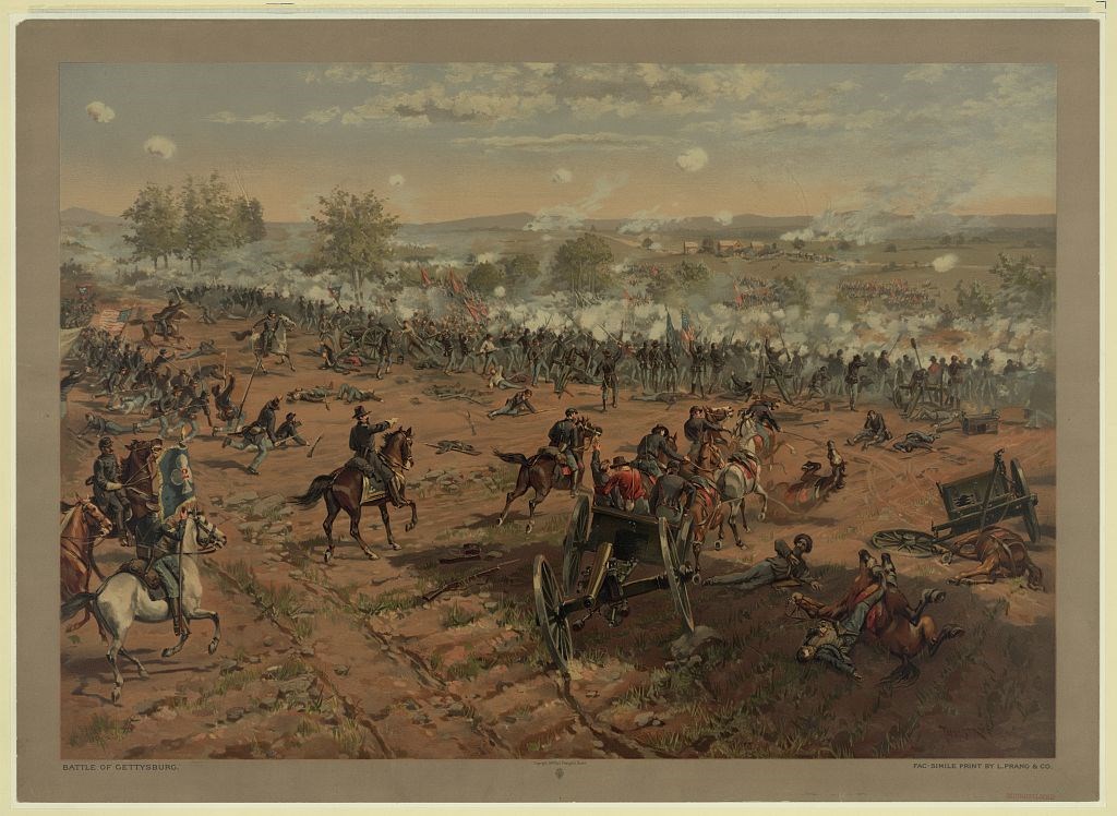 Painting Depicting Combat at the Battle of Gettysburg