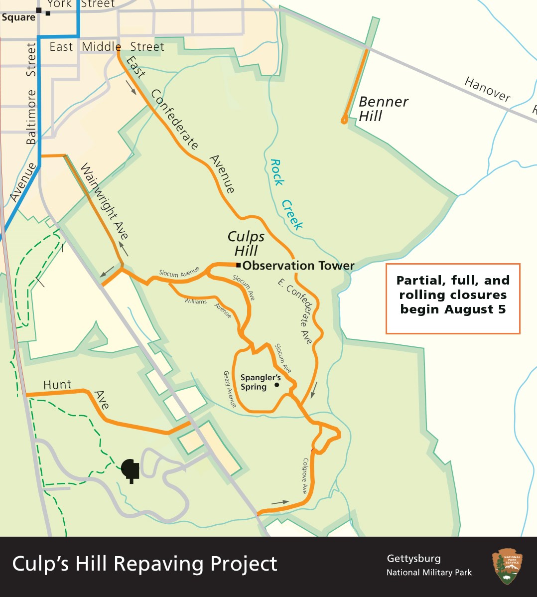 Culps Hill Paving Overview Map of Culp's HIll