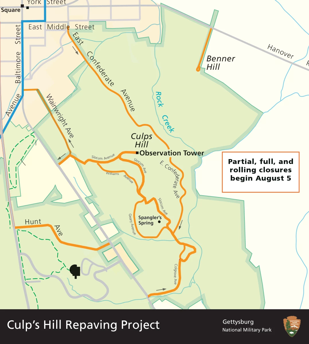 Culps Hill Paving Overview Map of Culp's HIll