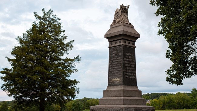 A tall stone marker