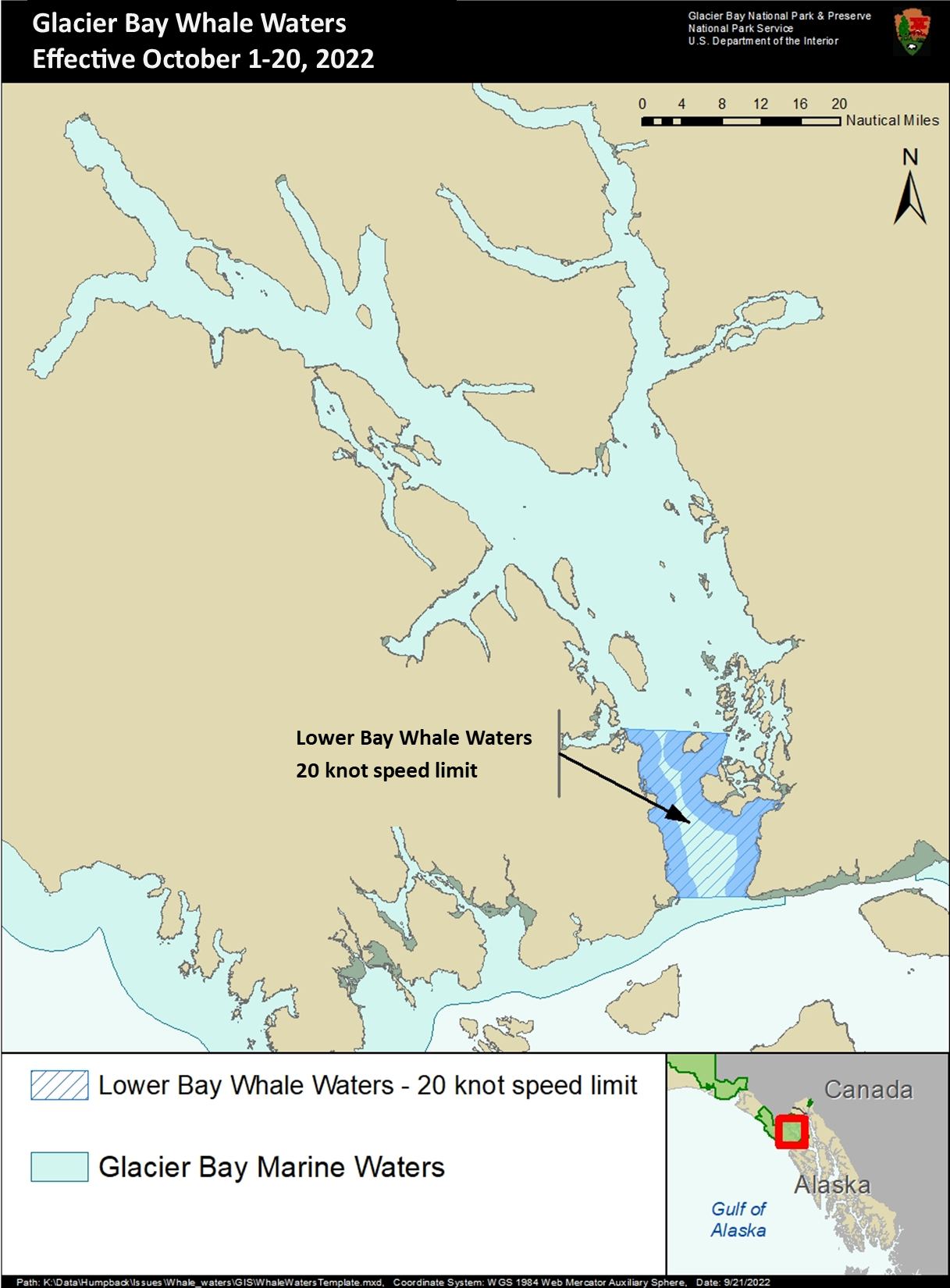 Whale Waters Update for Glacier Bay Effective October 1-20, 2022