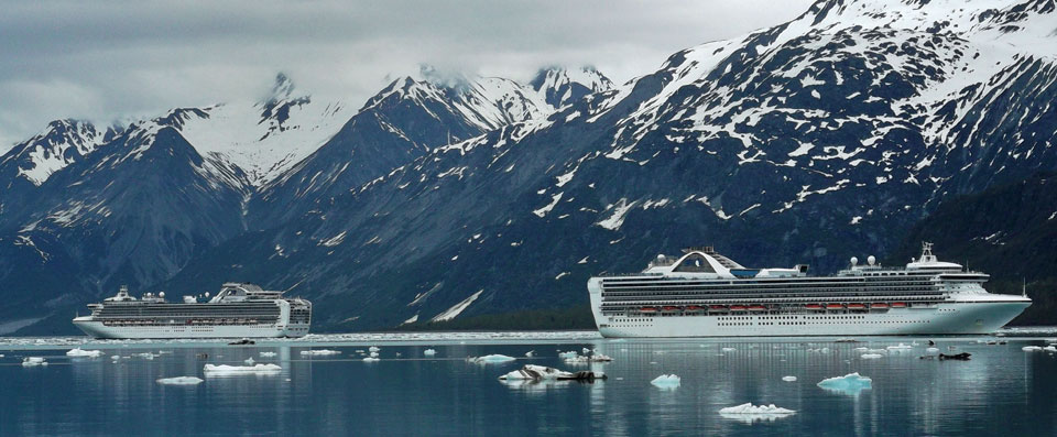 Two cruise ships in Glacier Bay