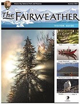 Small Thumbnail image showing the front cover of the Fairweather Visitors Guide. It has pretty photos of Glacier Bay and the year noted on it.