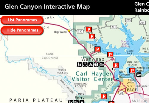 Glen Canyon Park Map Glen Canyon Interactive Map   Glen Canyon National Recreation Area 