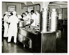 Alcatraz prisoners in the dining hall