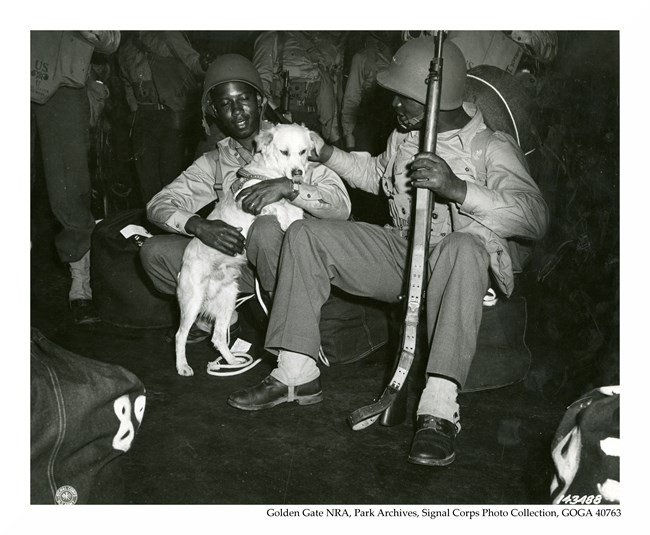 Soldiers with Mascot dog