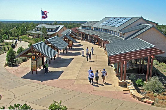 The Grand Canyon Visitor Center with photovoltaic solar panels.