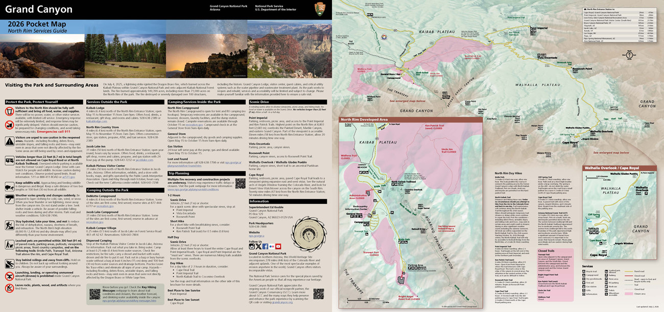 Overview of North Rim pocket map. Link opens to an accessible PDF.