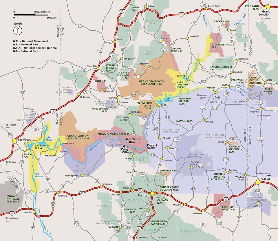 grand canyon map usa Maps Grand Canyon National Park U S National Park Service grand canyon map usa