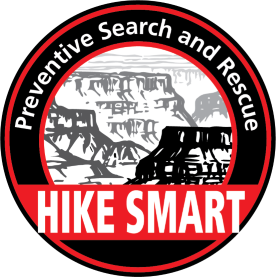 PSAR Logo-HIKE SMART The Preventive Search and Rescue logo with the words 'Hike Smart'