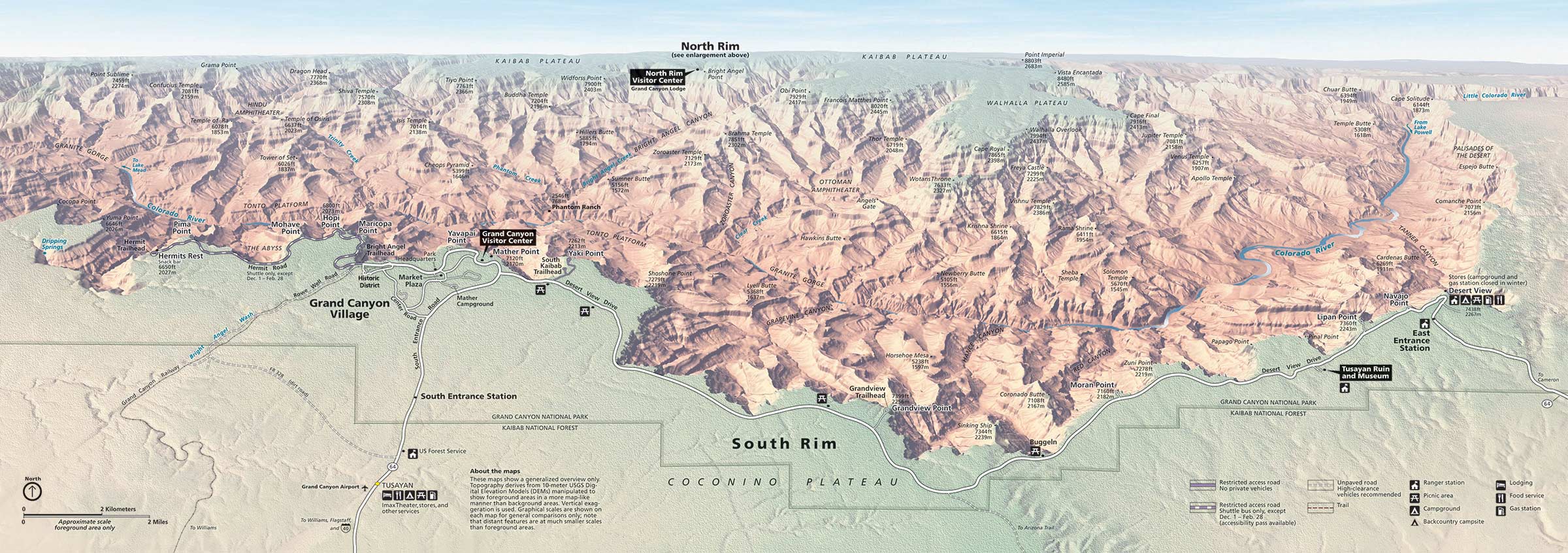 Map To Grand Canyon Maps   Grand Canyon National Park (U.S. National Park Service)